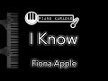 I Know - Fiona Apple - Piano Karaoke Instrumental