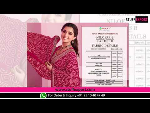 Vinay Fashion Kaseesh Nilofar Vol-2 Embroidery Wedding Wear Georgette Designer Salwar Kameez Catalog