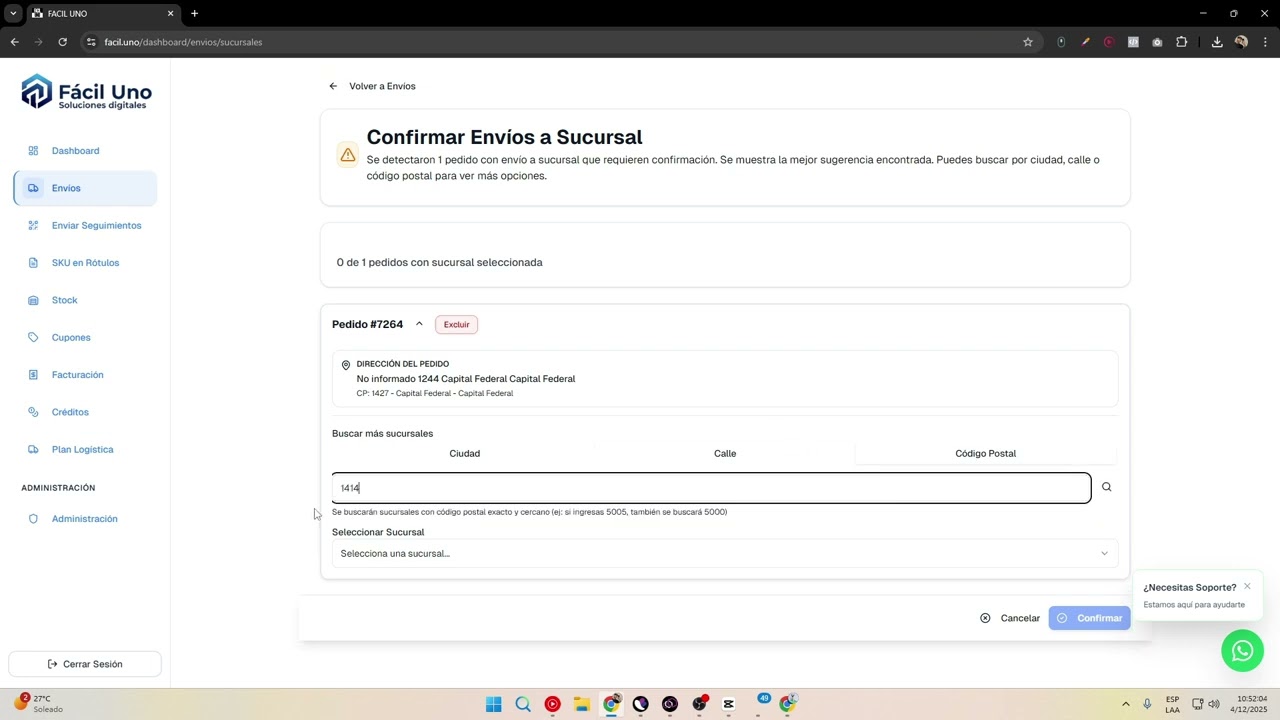 Cómo utilizar la función de exportar envíos