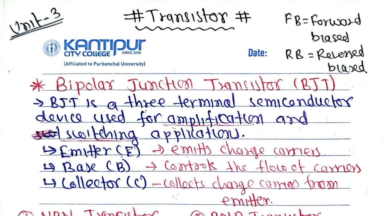 Unit-3|Transistor all Theory Notes|Basic Electrical Engineering BE Civil Purbanchal University
