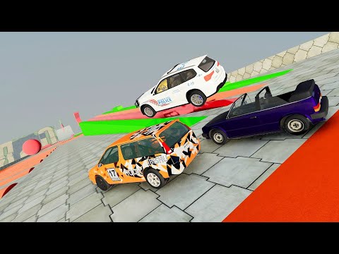 Descent With Bumps & Ramps (Insane Crash Test) #3 - Beamng drive Descending Down a Dangerous Hill