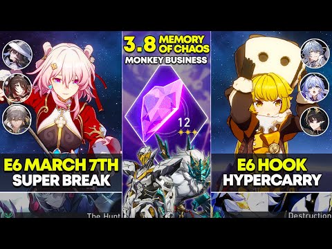 E6 March 7th Super Break & E6 Hook Hypercarry | Memory of Chaos 12 | Honkai Star Rail 3.8