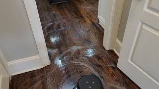 Buffing Cleaning & Recoating hardwood floors and the customer was happy with the results