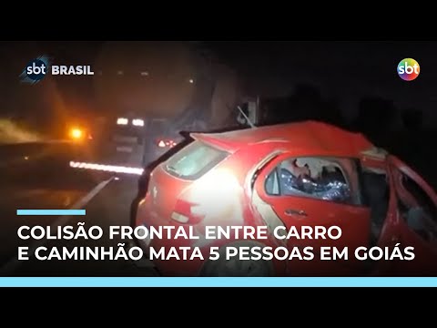 Acidente entre carro e caminhão deixa 5 mortos na BR-414, em Cocalzinho de Goiás | #SBTBrasil