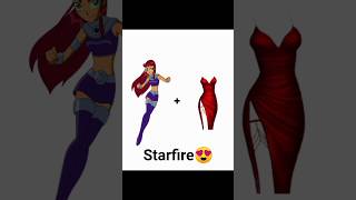 Starfire in Party dress 😍💗 Really Bro🤨 #teentitans #robin #starfire #trending #shorts #lordrobin