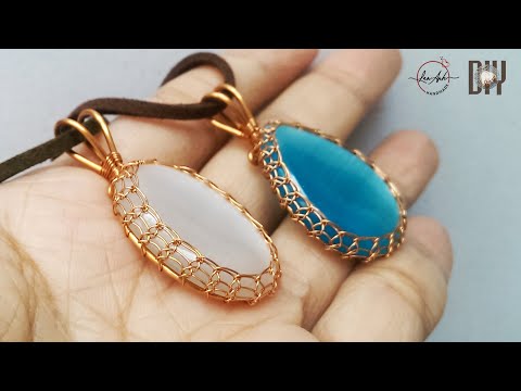 Basic viking knit pendant with big stone no holes - full version ( slow ) 340