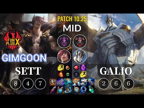 FPX GimGoon Sett vs Galio Mid - KR Patch 10.25