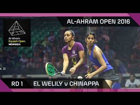 Squash: El Welily v Chinappa - Al-Ahram Open 2016 - RD 1 Highlights