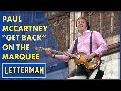 Paul McCartney Performs "Get Back" On The Ed Sullivan Theater Marquee | Letterman
