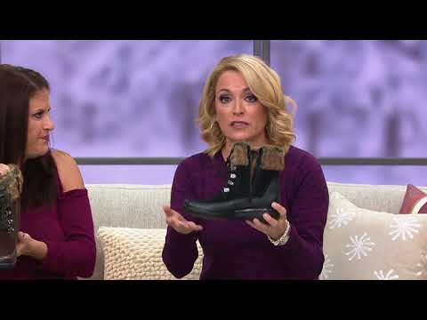Clarks Leather Water Resistant Ankle Boots w/ Faux Fur - Kearns Ramsey on QVC