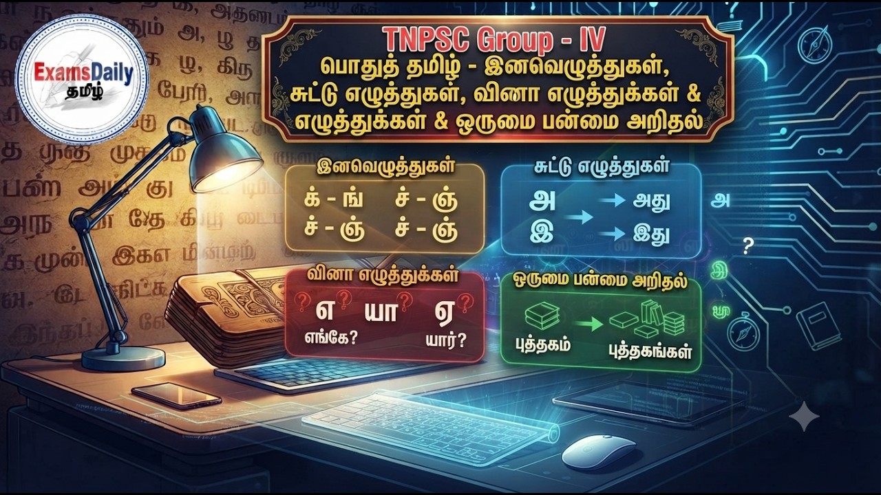 TNPSC Group -  IV  பொதுத் தமிழ் - இனவெழுத்துகள், சுட்டு,  வினா எழு