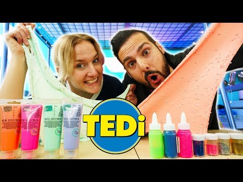 TEDI SLIME CHALLENGE - Nina & Kaan machen mit TEDI ZUTATEN Schleim - After Eight VS Partykracher