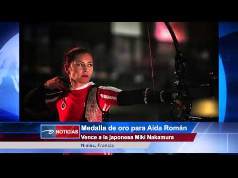 Nimes, Francia.-  Medalla de oro para Aída Román. Vence a la japonesa Miki Nakamura.