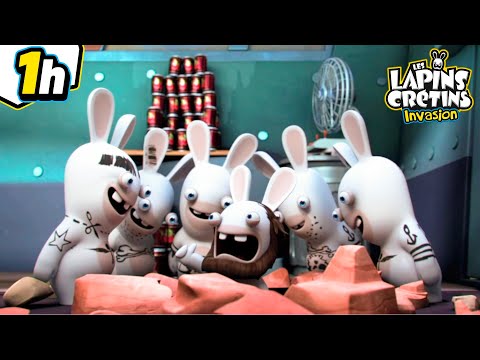 Mega Plan d'Évasion ! 🤔🚔 | Les Lapins Crétins Invasion 🐰 | Compilation 1H | Dessin animé