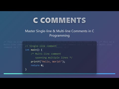 Comments C Programming Tutorial