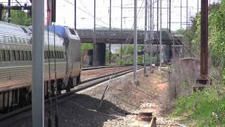 preview picture of video 'Amtrak Acela, Regional and MARC at New Carrollton, MD'