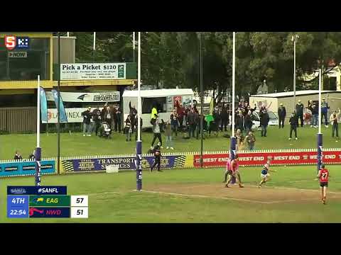 Rd 13 Hostplus SANFL Snapshot - Eagles' James Rowe baulks & kicks sealer