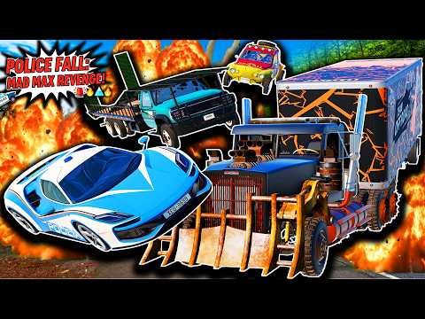 Ep-14 | 🚔 POLICE FALL: MAD MAX REVENGE! 🔥⛰️ | 8x8 Heavy Truck & Chain Trap vs Police | BeamNG.drive