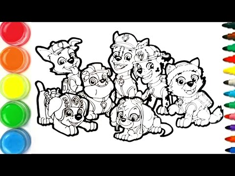 Dessin et coloriage de la pat'patrouille pour enfant/ draw and color pat patrol for kids #TT84