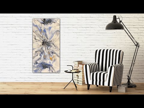 045 Simple can be best! / acrylic fluid pouring / deconstructed bloom / contemporary /