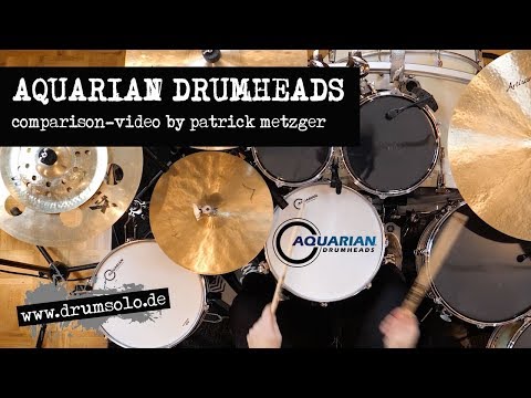 Aquarian Drumheads - Snare, Tom & Kick Heads - Comparison Video | Patrick Metzger