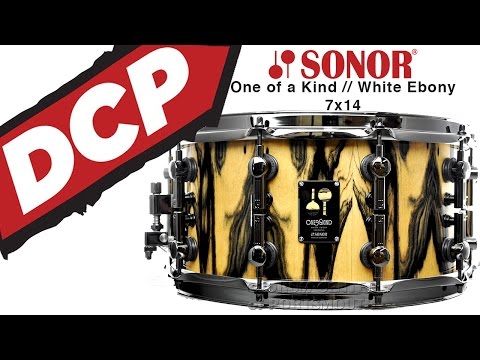 Video Demo: Sonor One of a Kind 20 Ply Maple Shell Snare Drum 7x14 - White Ebony Veneer