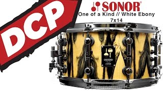 Video Demo: Sonor One of a Kind 20 Ply Maple Shell Snare Drum 7x14 - White Ebony Veneer