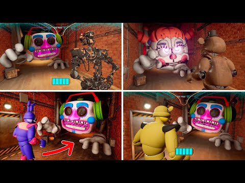 What if you Hide in EVERYONE from DJ MUSIC MAN Chasing? – FNAF Security Breach