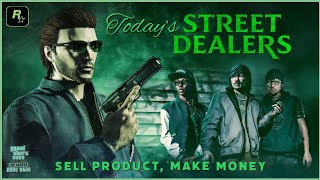 GTA: Online. • Daily Street Dealer locations. • 25 April, 2024. • Sell product, make money. • 🌴🧪💊💰