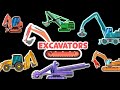 Excavators Kids Picture Show Construction Vehicles Bucket Wheel Excavator Backhoe Loader