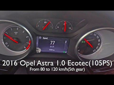 2016 Opel Astra 1.0(105PS), from 80 to120km/h(5th)