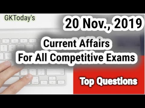 Daily Current Affairs November 20 , 2019 : English MCQs | GKToday