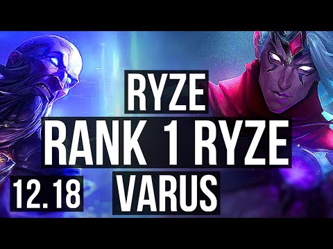 RYZE vs VARUS (MID) | Rank 1 Ryze, 6/1/7, Rank 15 | TR Challenger | 12.18