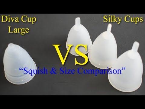 Diva vs Silky Lg "Squish" + Sm and Med Silky Size Comparison - Menstrual Cups