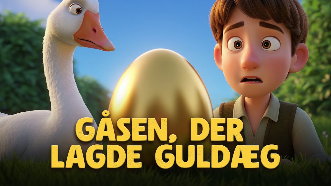 Illustration fra historien "Gåsen, der lagde guldæg"