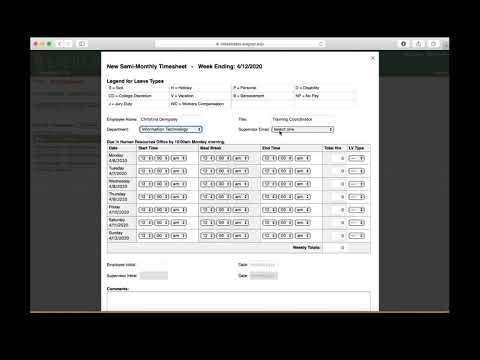 Electronic Timesheets How To