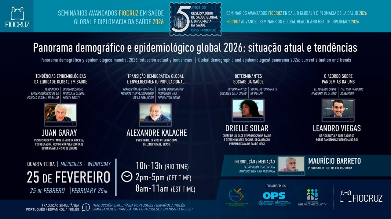 354 - Sem. Avançado - Panorama demográfico e epidemiológico global 2026: situação atual e tendências