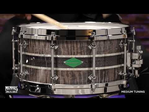 Craviotto 14x6.5 20th Anniversary Q1 Solid Black Curly Snare Drum with Die-Cast Hoops (Q12024W03)