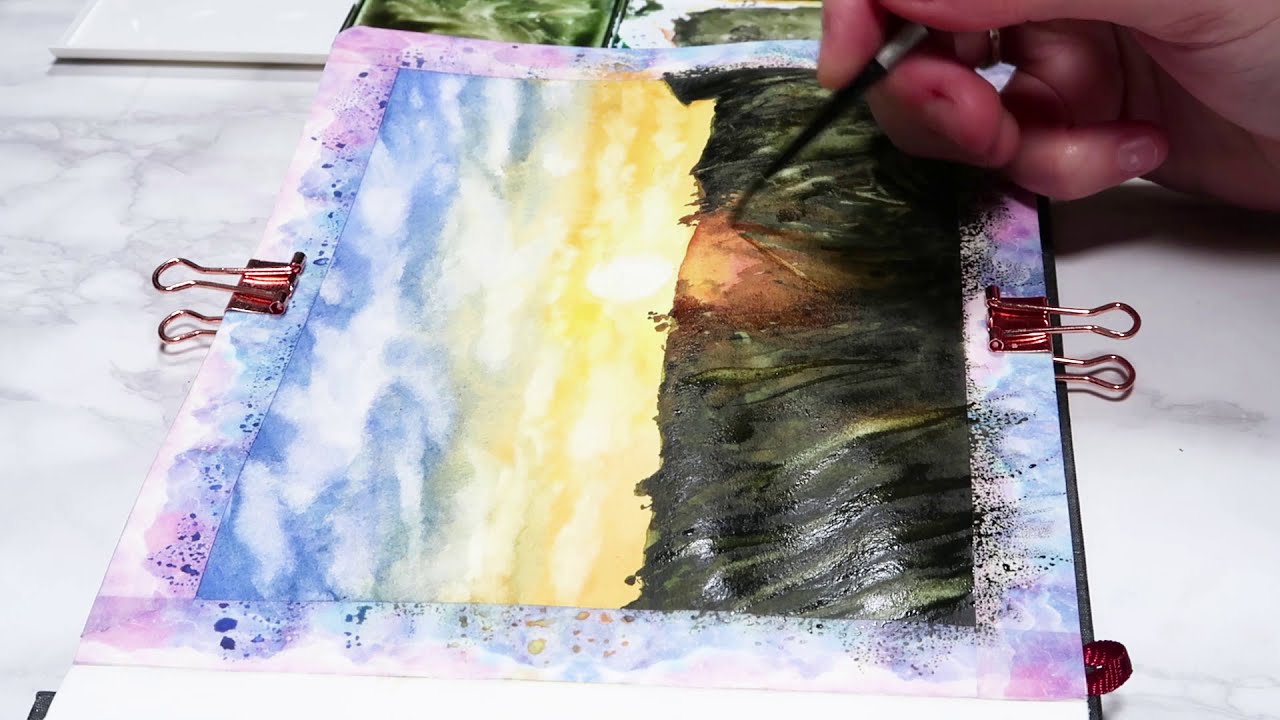 watercolor painting tutorials for beginners sunset by kirsty partridge