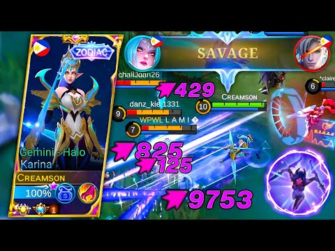 SAVAGE!!! 22 KILLS INSANE DAMAGE TOP GLOBAL KARINA Best Build and Rotation - Mobile Legends