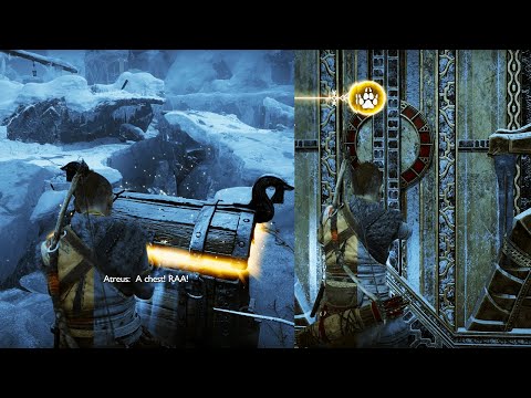 God Of War Ragnarök Atreus Tries To Open A Chest And Door Like His Dad