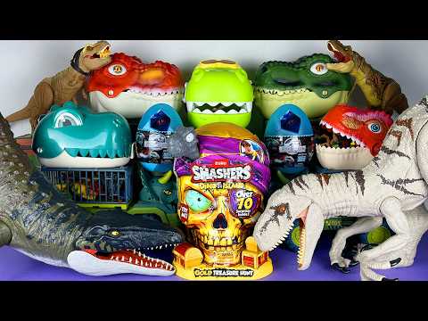 Jurassic World Unboxing Review Asmr Colorful Dinosaur T-rex Heads Mosasaurus Captivz Surprise Eggs