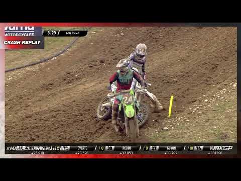 Horgmo and  Van de Moosdijk crash | MX2 Race 1 | MXGP of Charente Maritime 2022