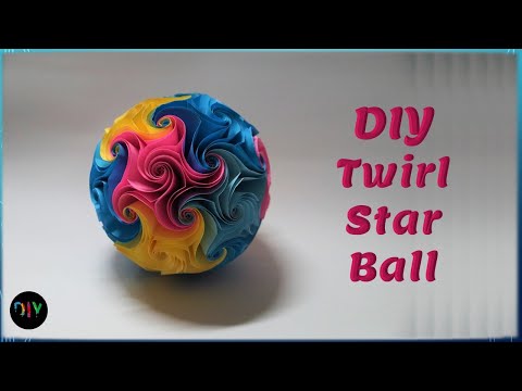 DIY Twirl Star Ball|| Spiral Paper Ball || Paper Ball for Decor|| Easy DIY Decorations