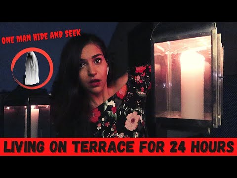 Living on Terrace for 24 HOUR Challenge😨 (Went WRONG)