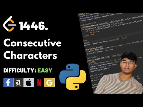 Consecutive Characters Leet Code 1446 Theory Explained Python Code