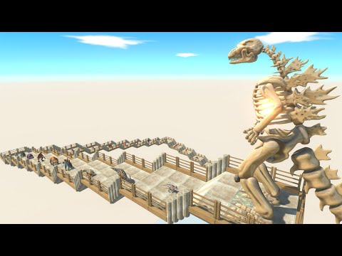 Godzilla Skeleton Death Fall vs X3 Mecha Godzilla 2021 | Animal Revolt Battle Simulator!!