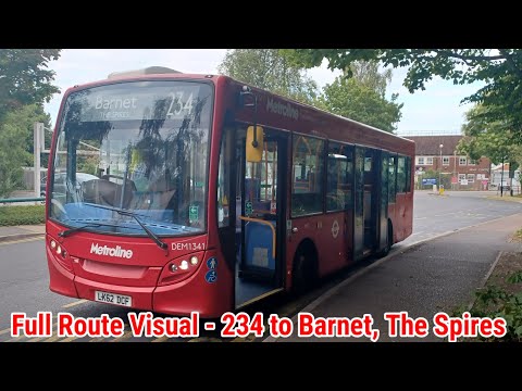 Full Route Visual | London Bus Route 234 - Archway to Barnet, The Spires | (DEM1341) LK62DCF