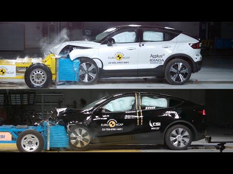 Tesla Model Y 2022 vs Volvo C40 Recharge 2022 - CRASH TEST