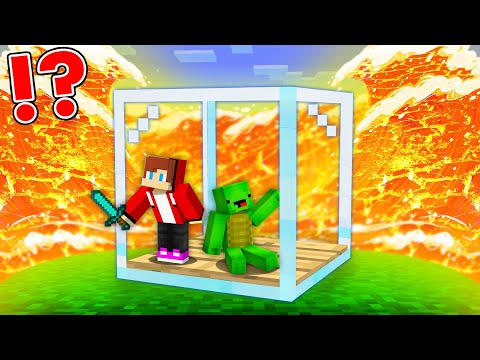EPIC LAVA TSUNAMI vs GLASS Bunker JJ and Mikey in Minecraft Challenge - Maizen JJ and Mikey